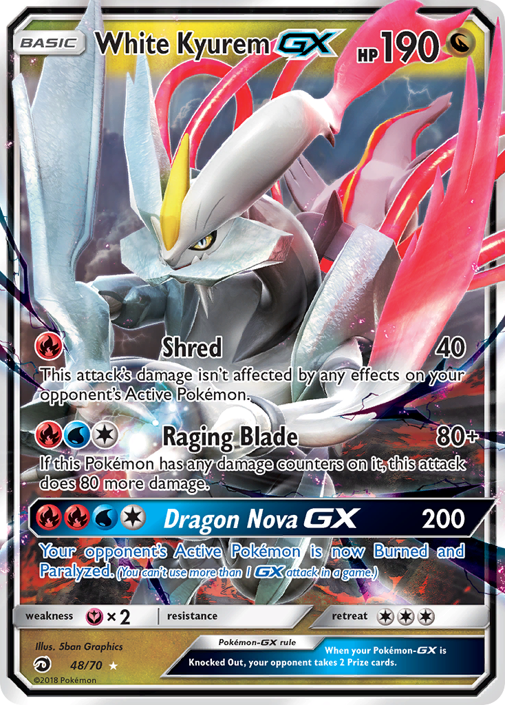 White Kyurem-GX – Dragon Majesty 48/70 Pokémon card