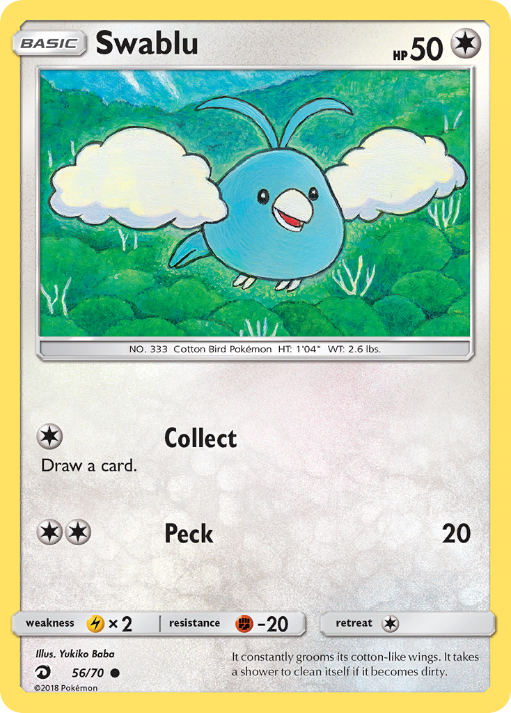 Swablu – Dragon Majesty 56/70 Pokémon card