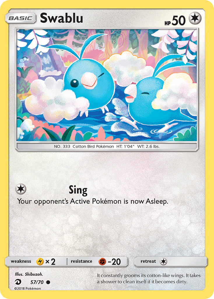 Swablu – Dragon Majesty 57/70 Pokémon card