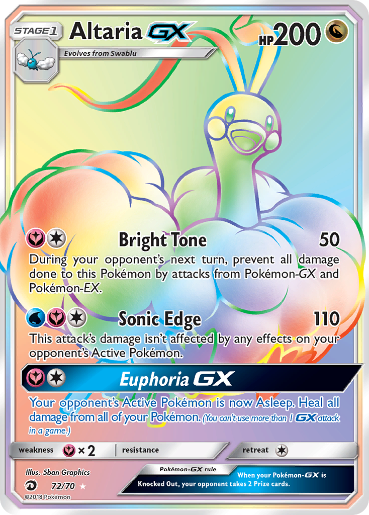 Altaria-GX – Dragon Majesty 72/70 Pokémon card