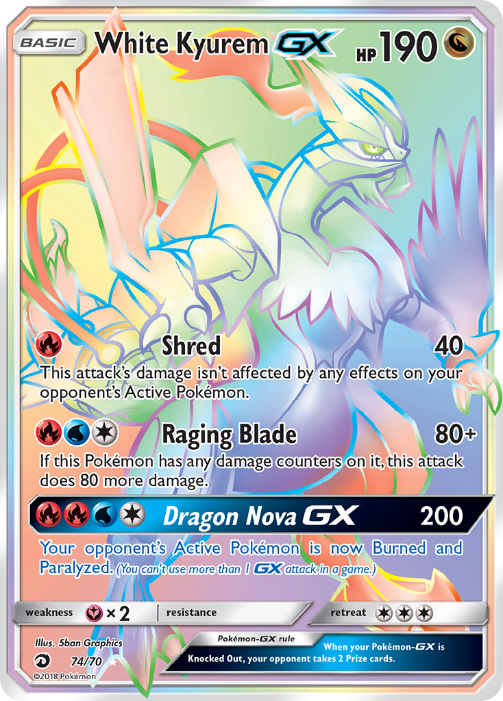 White Kyurem-GX – Dragon Majesty 74/70 Pokémon card