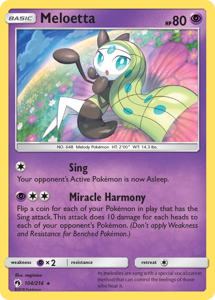 Meloetta – Lost Thunder 104/214 Pokémon card