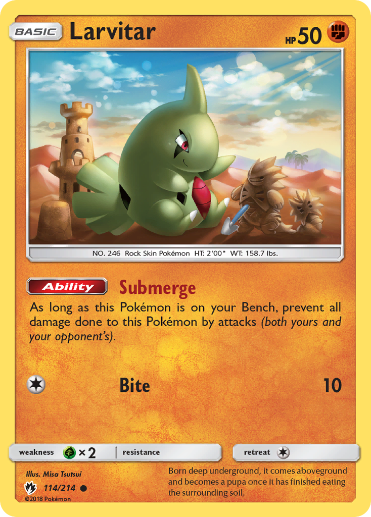 Larvitar – Lost Thunder 114/214 Pokémon card