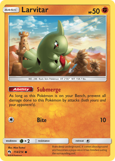 Larvitar - Lost Thunder 114