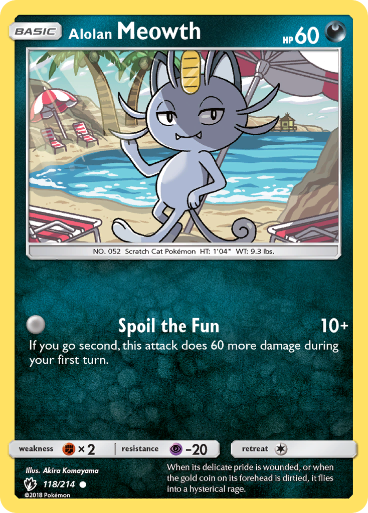 Alolan Meowth – Lost Thunder 118/214 Pokémon card