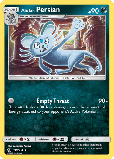 Alolan Persian - Lost Thunder 119