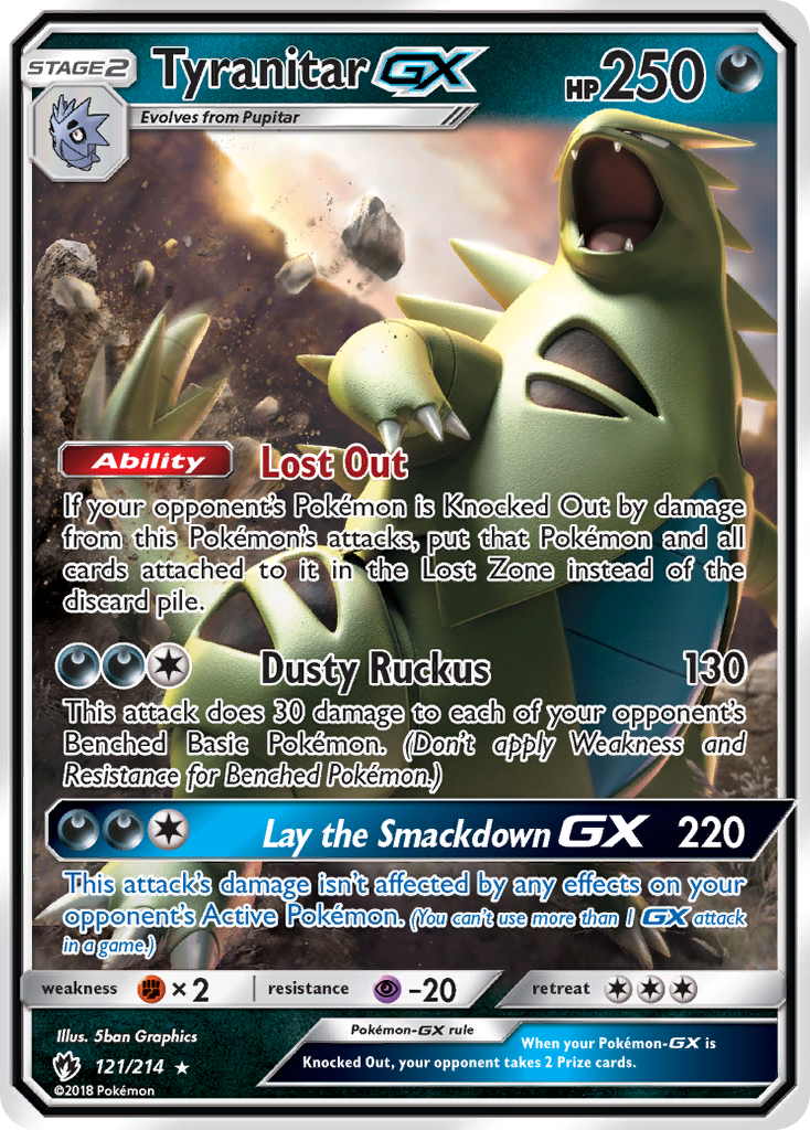 Tyranitar-GX – Lost Thunder 121/214 Pokémon card