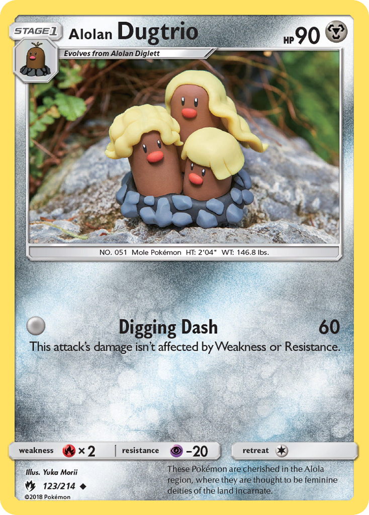 Alolan Dugtrio – Lost Thunder 123/214 Pokémon card