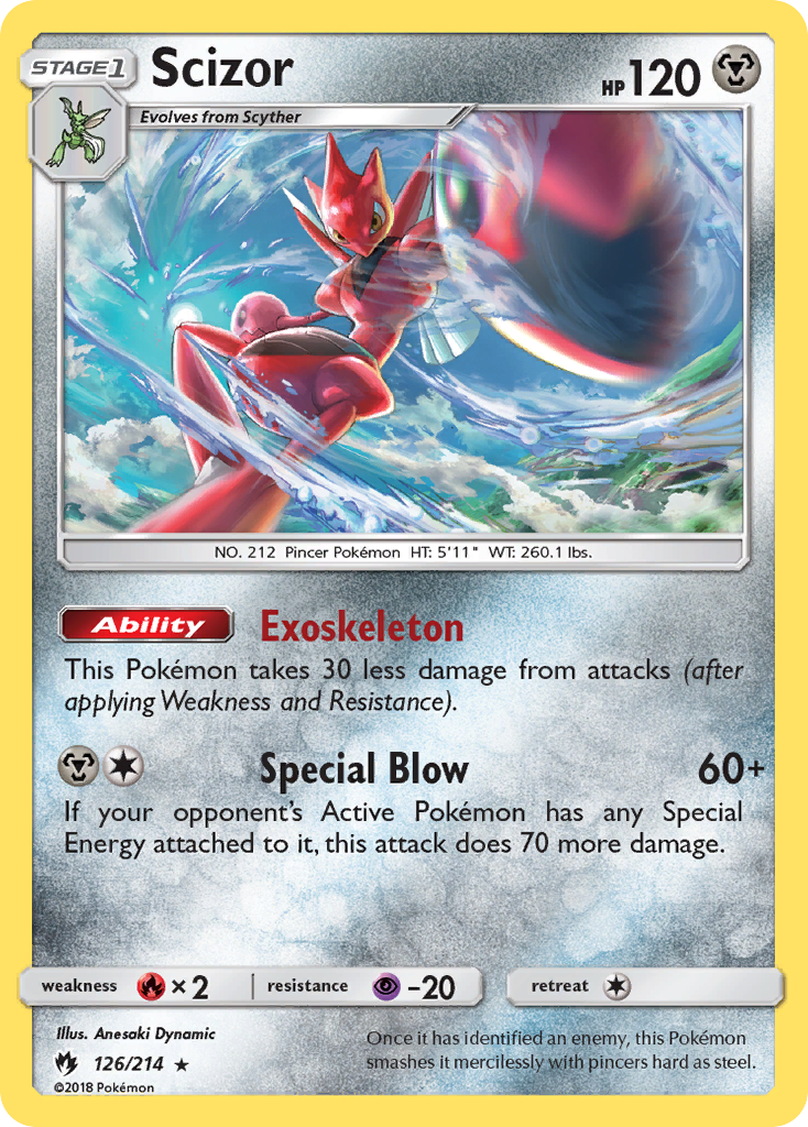Scizor – Lost Thunder 126/214 Pokémon card