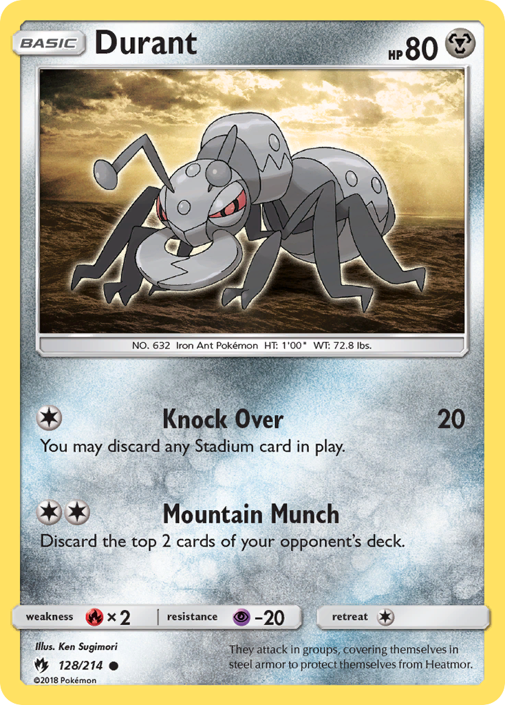 Durant – Lost Thunder 128/214 Pokémon card