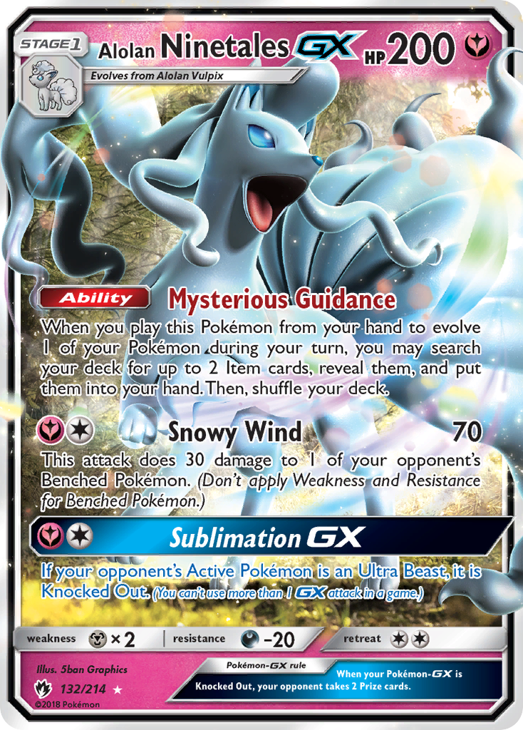 Alolan Ninetales-GX – Lost Thunder 132/214 Pokémon card