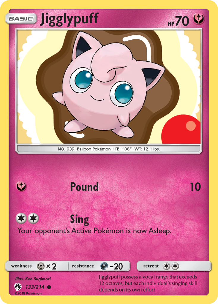 Jigglypuff – Lost Thunder 133/214 Pokémon card