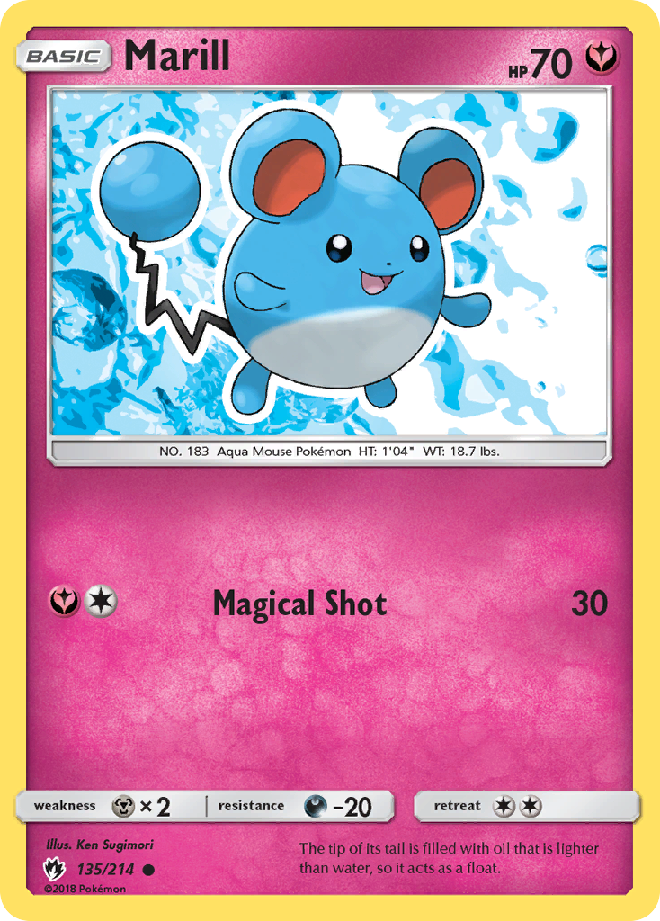 Marill – Lost Thunder 135/214 Pokémon card