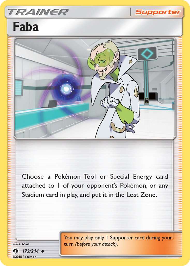 Faba – Lost Thunder 173/214 Pokémon card