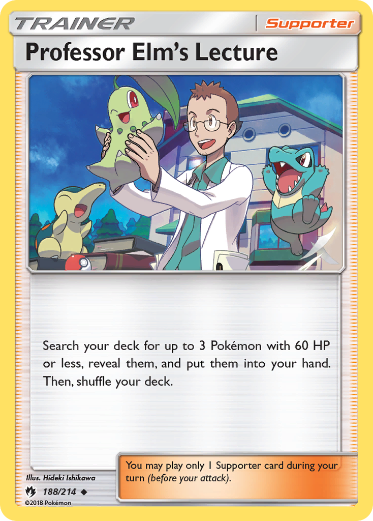 Professor Elm's Lecture – Lost Thunder 188/214 Pokémon card
