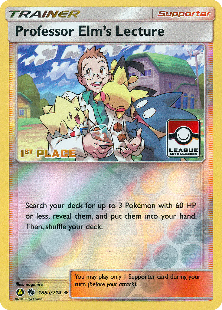 Professor Elm's Lecture – Lost Thunder 188a/214 Pokémon card