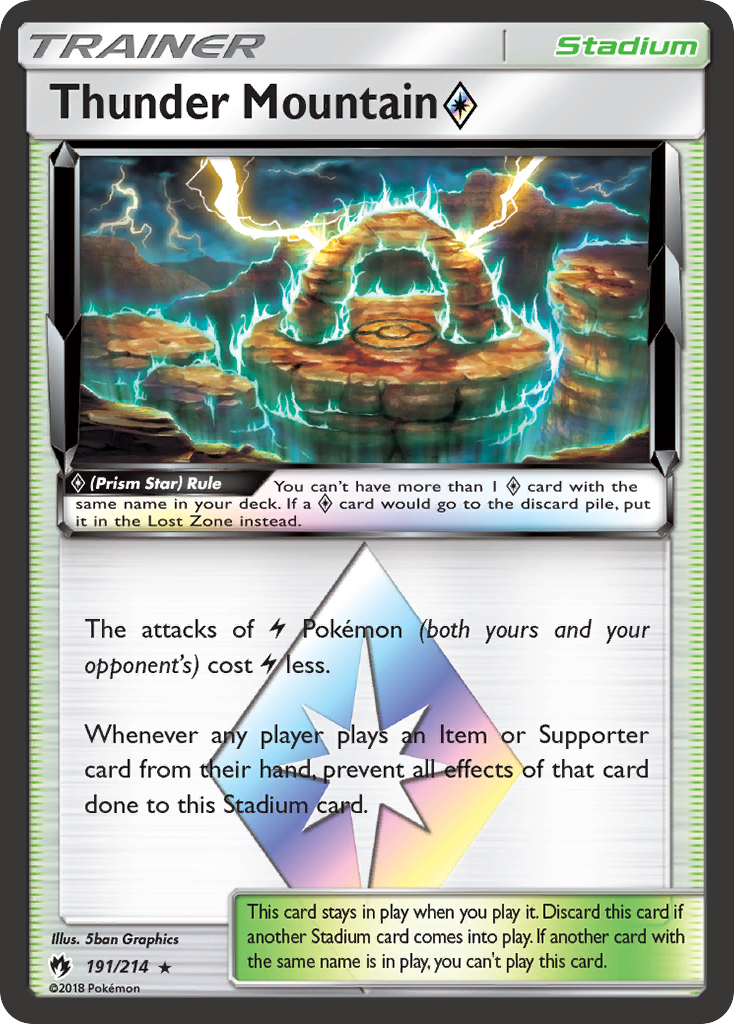Thunder Mountain ◇ – Lost Thunder 191/214 Pokémon card