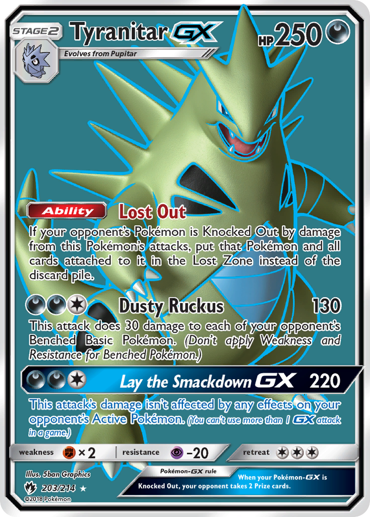 Tyranitar-GX – Lost Thunder 203/214 Pokémon card