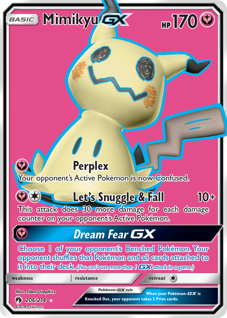 Mimikyu-GX – Lost Thunder 206/214 Pokémon card