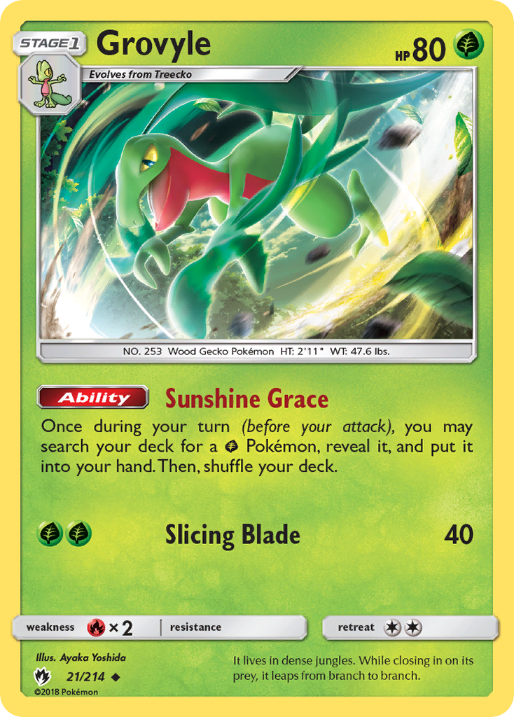 Grovyle – Lost Thunder 21/214 Pokémon card