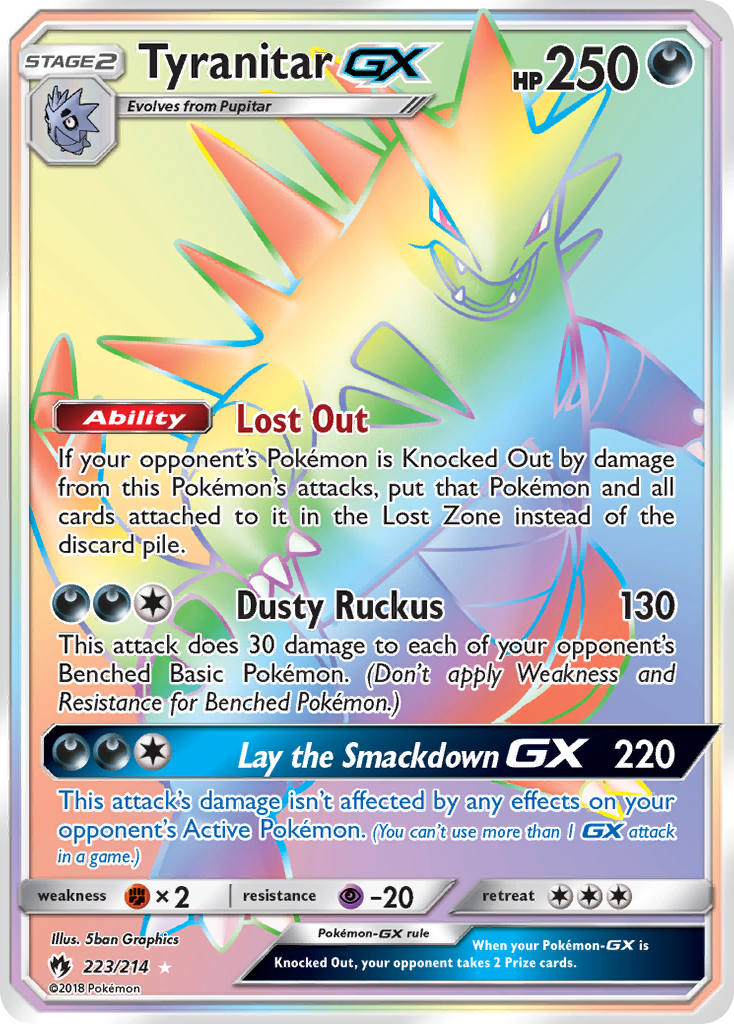 Tyranitar-GX – Lost Thunder 223/214 Pokémon card