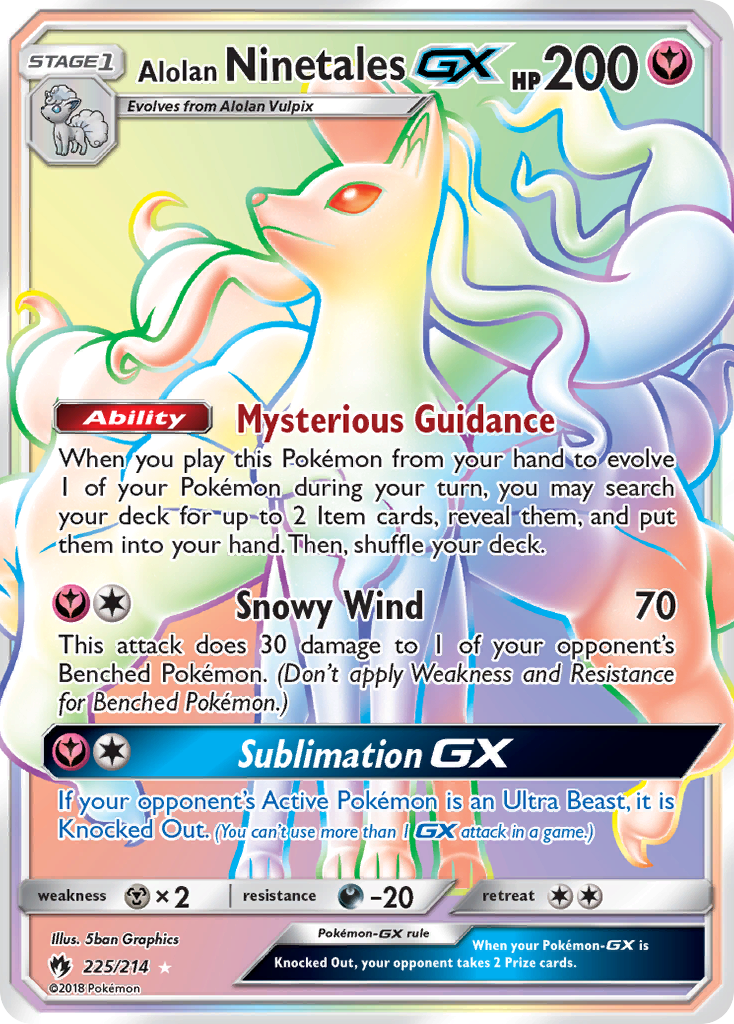Alolan Ninetales-GX – Lost Thunder 225/214 Pokémon card