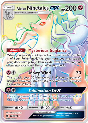 Alolan Ninetales-GX - Lost Thunder 225