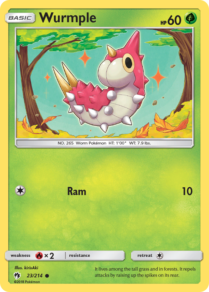 Wurmple – Lost Thunder 23/214 Pokémon card