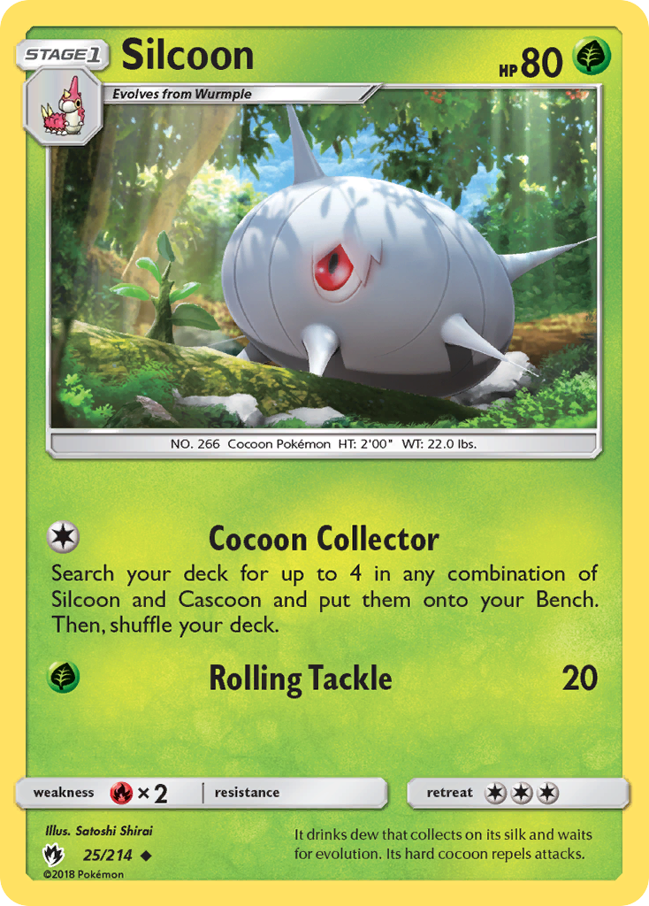 Silcoon – Lost Thunder 25/214 Pokémon card