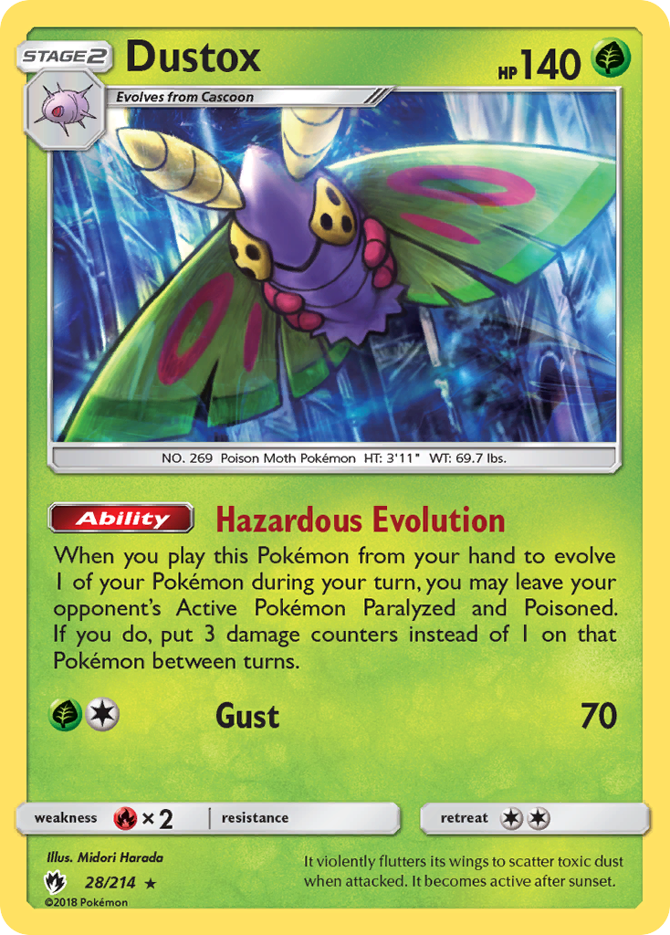 Dustox – Lost Thunder 28/214 Pokémon card