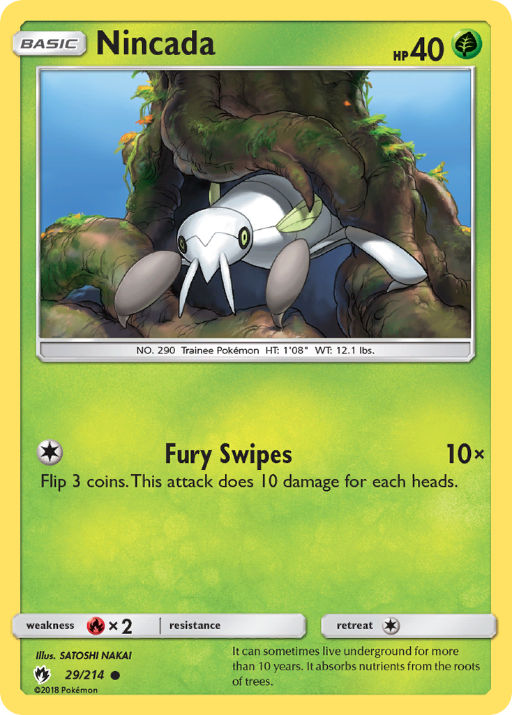 Nincada – Lost Thunder 29/214 Pokémon card