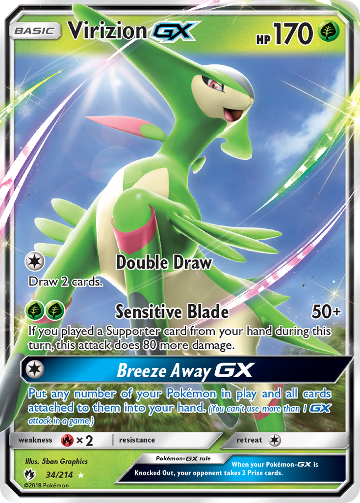 Virizion-GX – Lost Thunder 34/214 Pokémon card