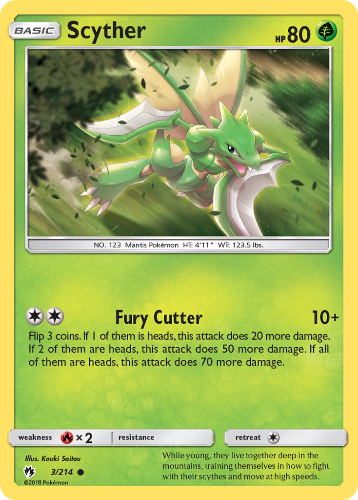 Scyther – Lost Thunder 3/214 Pokémon card