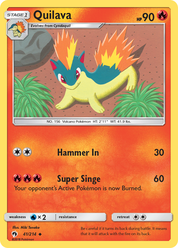 Quilava – Lost Thunder 41/214 Pokémon card