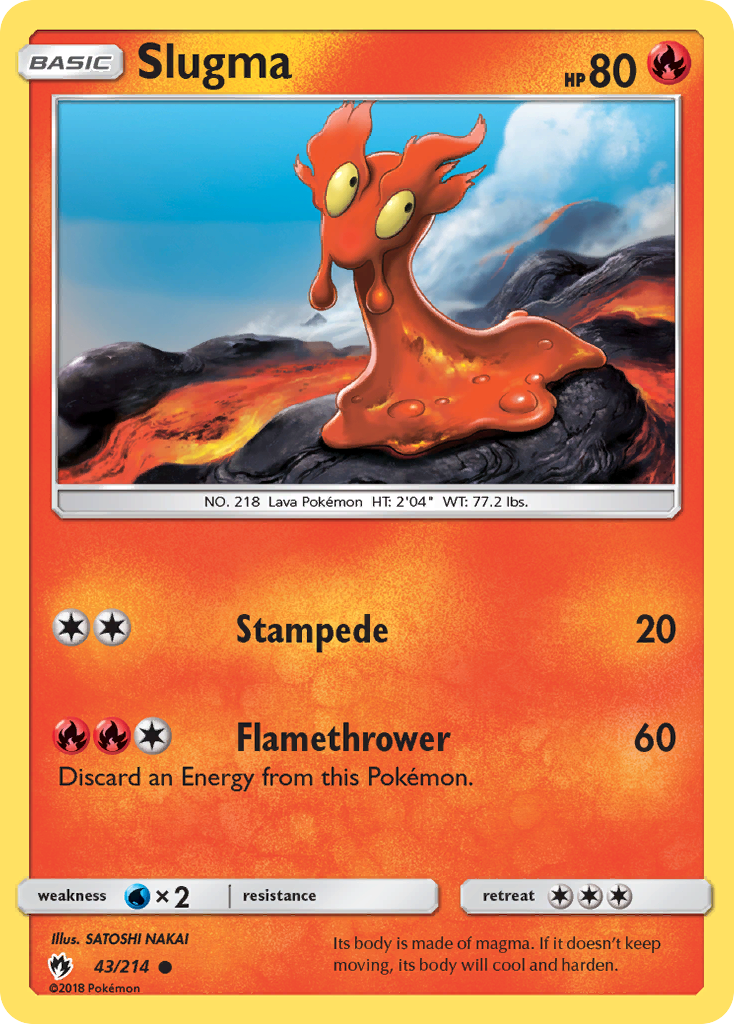 Slugma – Lost Thunder 43/214 Pokémon card