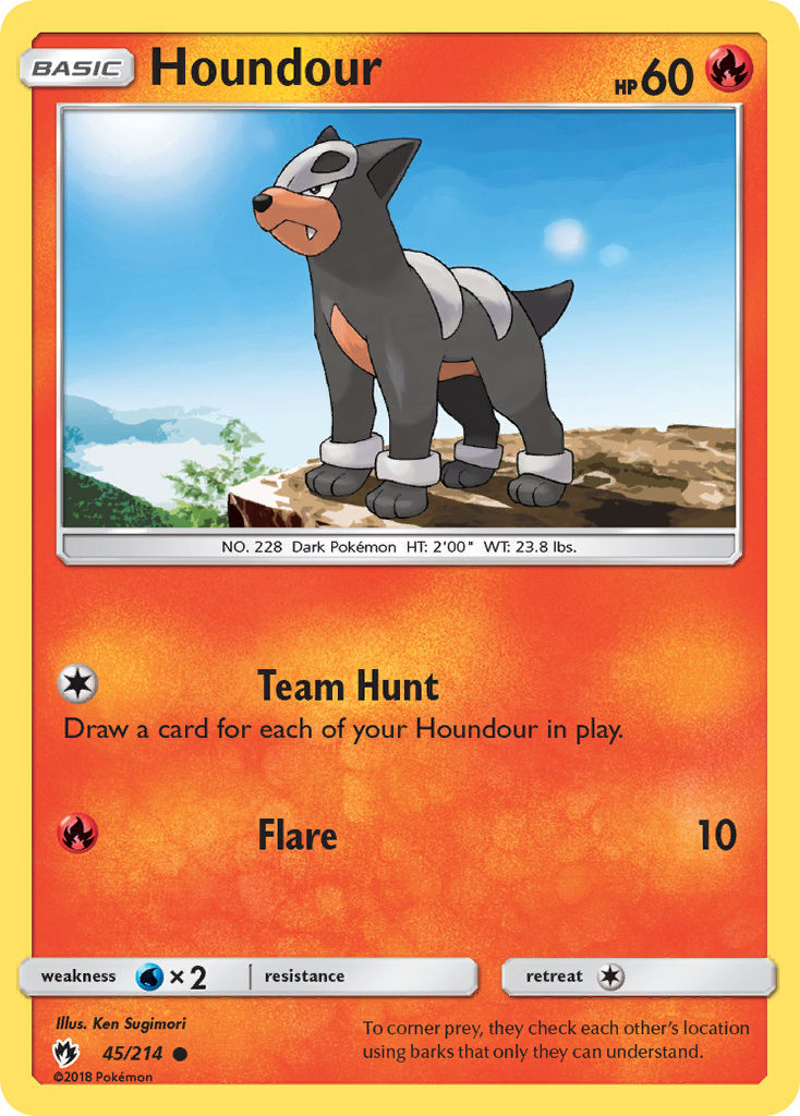 Houndour – Lost Thunder 45/214 Pokémon card