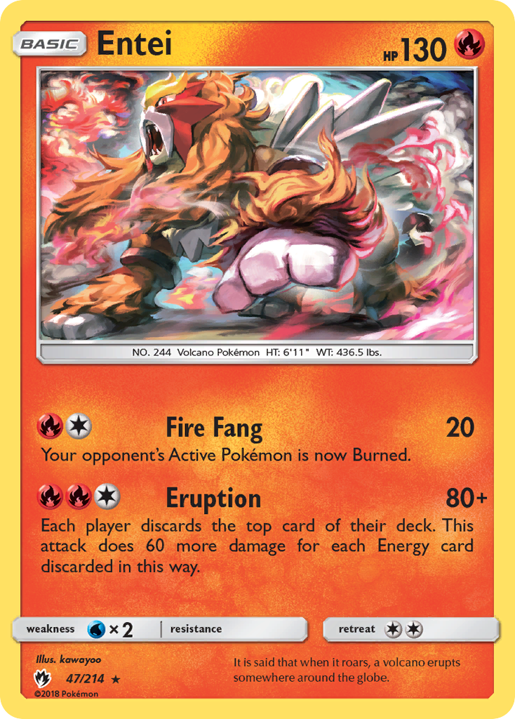 Entei – Lost Thunder 47/214 Pokémon card