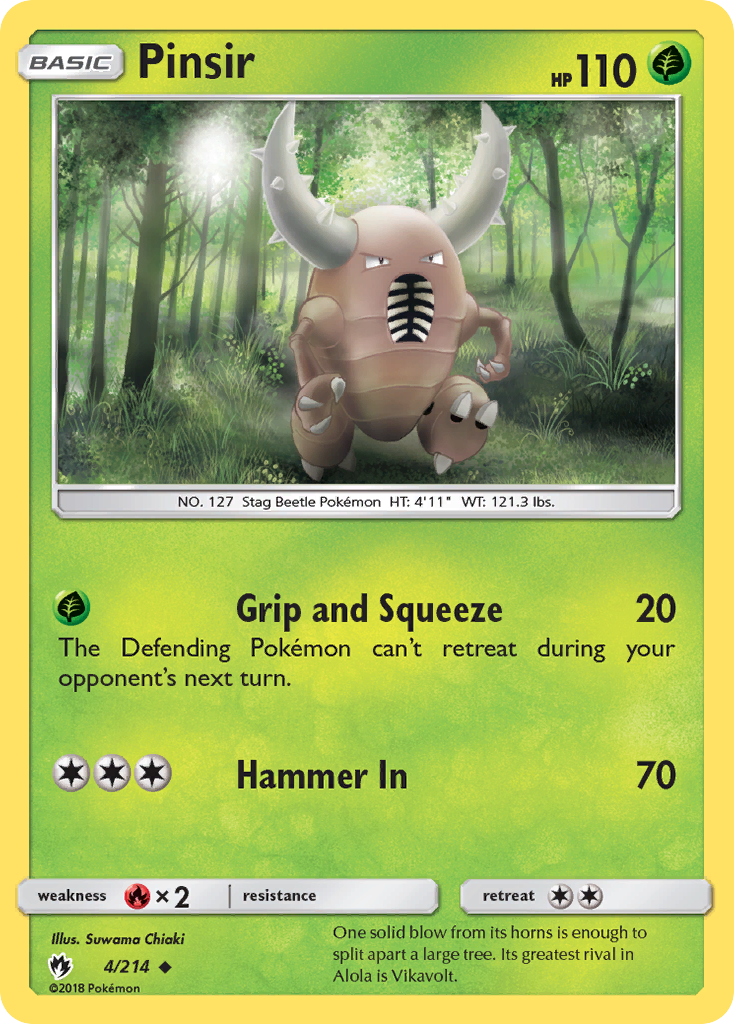 Pinsir – Lost Thunder 4/214 Pokémon card