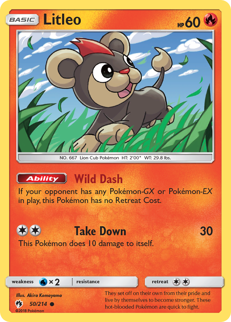 Litleo – Lost Thunder 50/214 Pokémon card