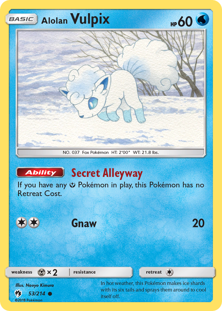 Alolan Vulpix – Lost Thunder 53/214 Pokémon card