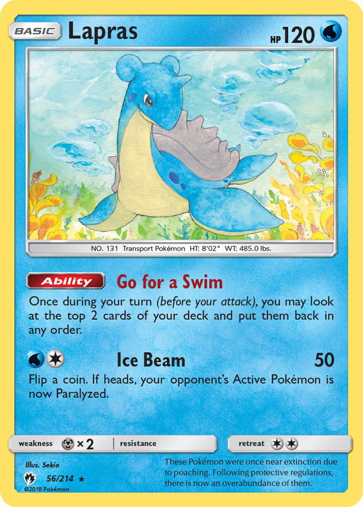 Lapras – Lost Thunder 56/214 Pokémon card