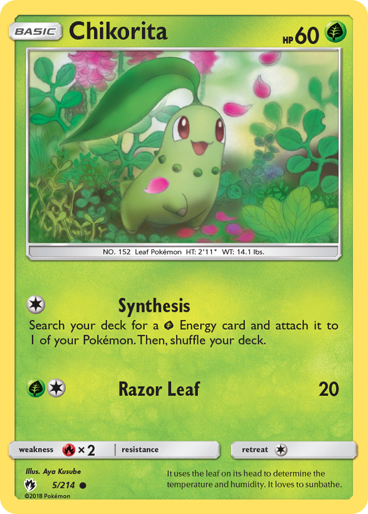 Chikorita – Lost Thunder 5/214 Pokémon card