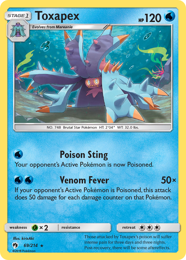 Toxapex – Lost Thunder 69/214 Pokémon card