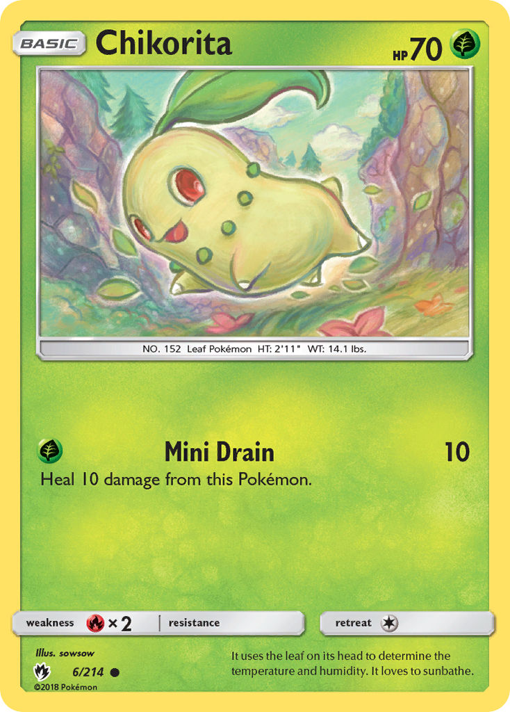 Chikorita – Lost Thunder 6/214 Pokémon card