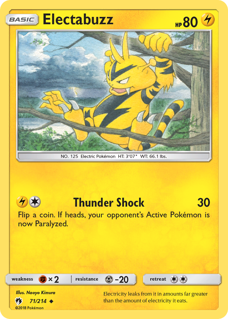 Electabuzz – Lost Thunder 71/214 Pokémon card