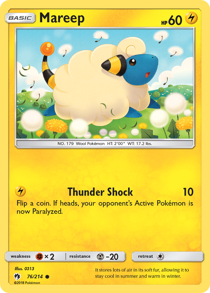 Mareep – Lost Thunder 76/214 Pokémon card