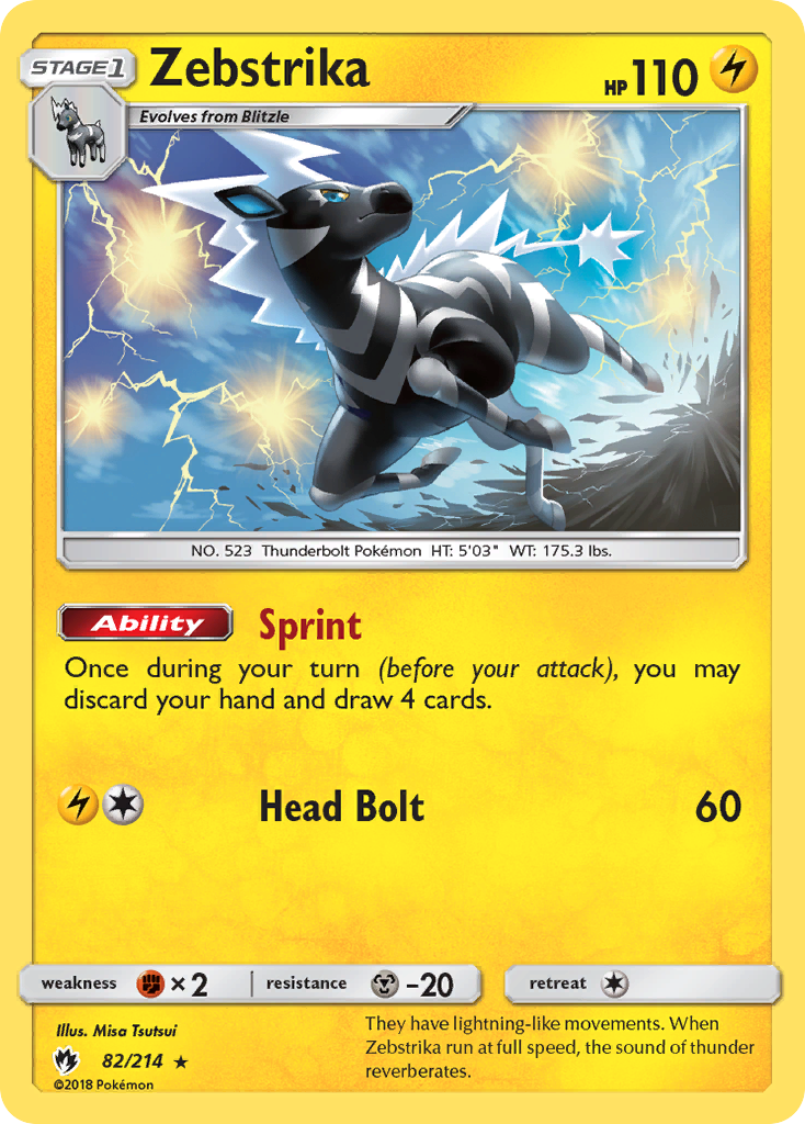 Zebstrika – Lost Thunder 82/214 Pokémon card