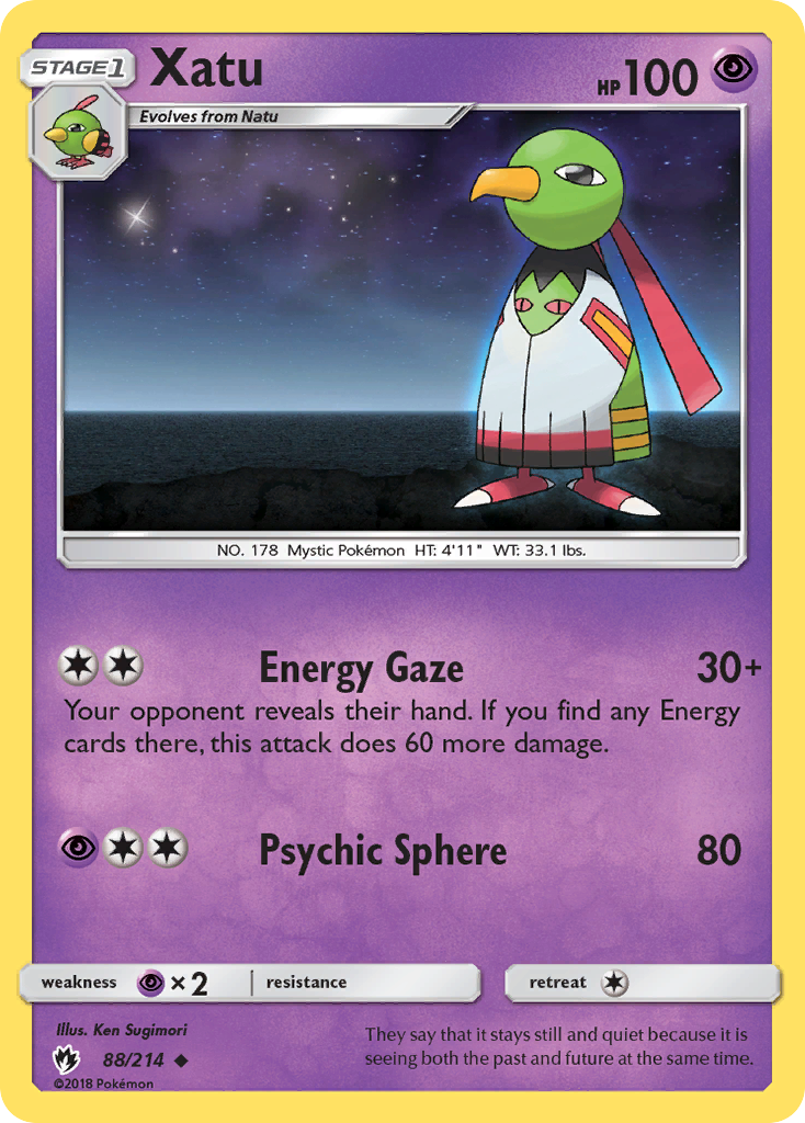 Xatu – Lost Thunder 88/214 Pokémon card