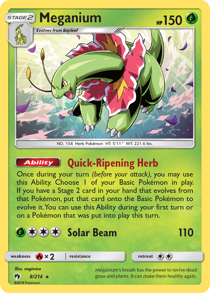 Meganium – Lost Thunder 8/214 Pokémon card