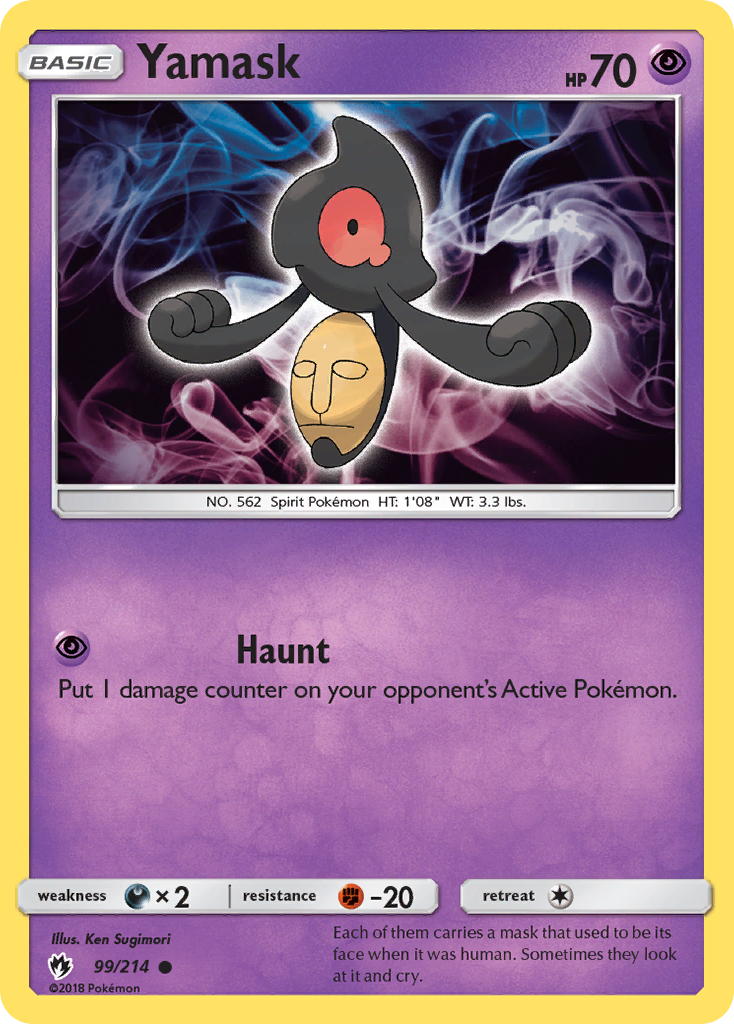 Yamask – Lost Thunder 99/214 Pokémon card